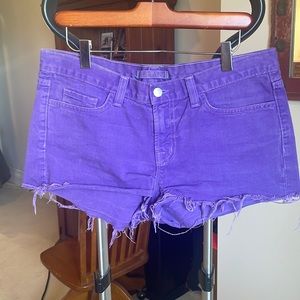 Purple J Brand cutoff jean shorts